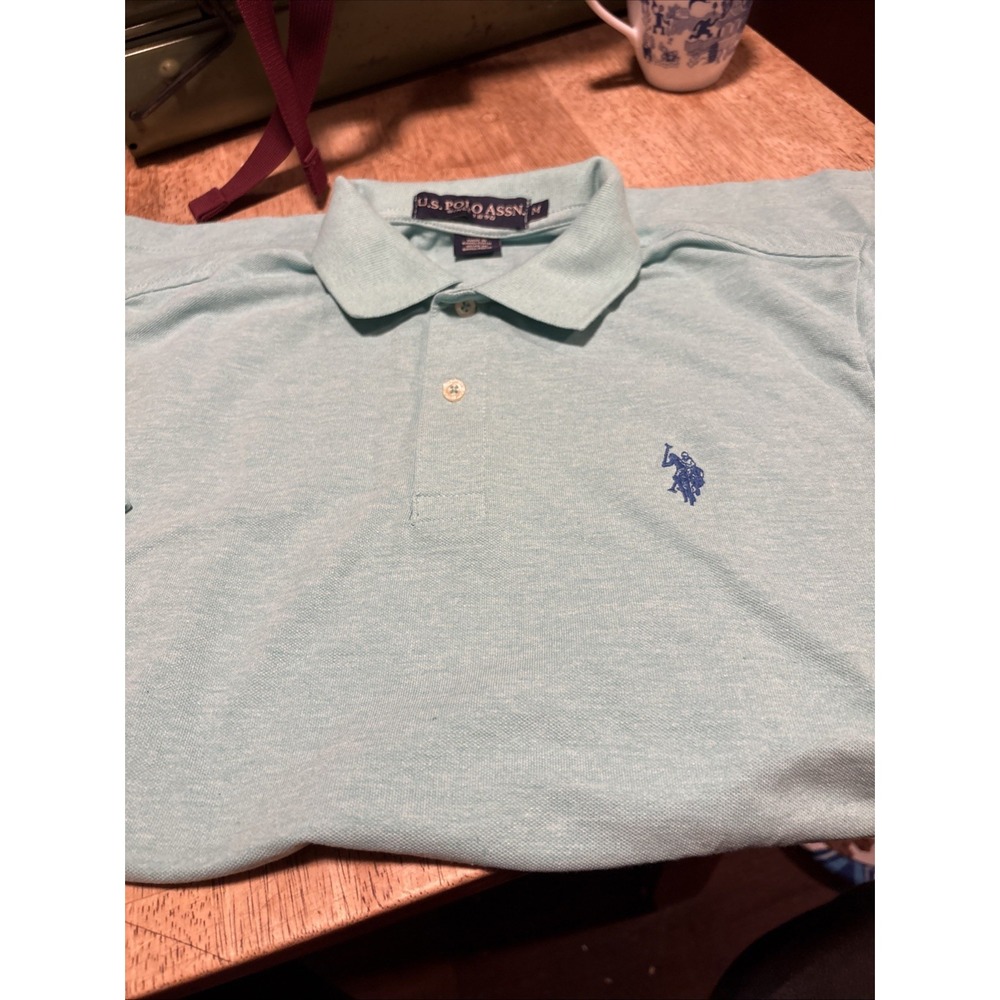 U.s. Polo Assn Mens Short Sleeve Polo Shirt Golf Shirt Heather Green Medium